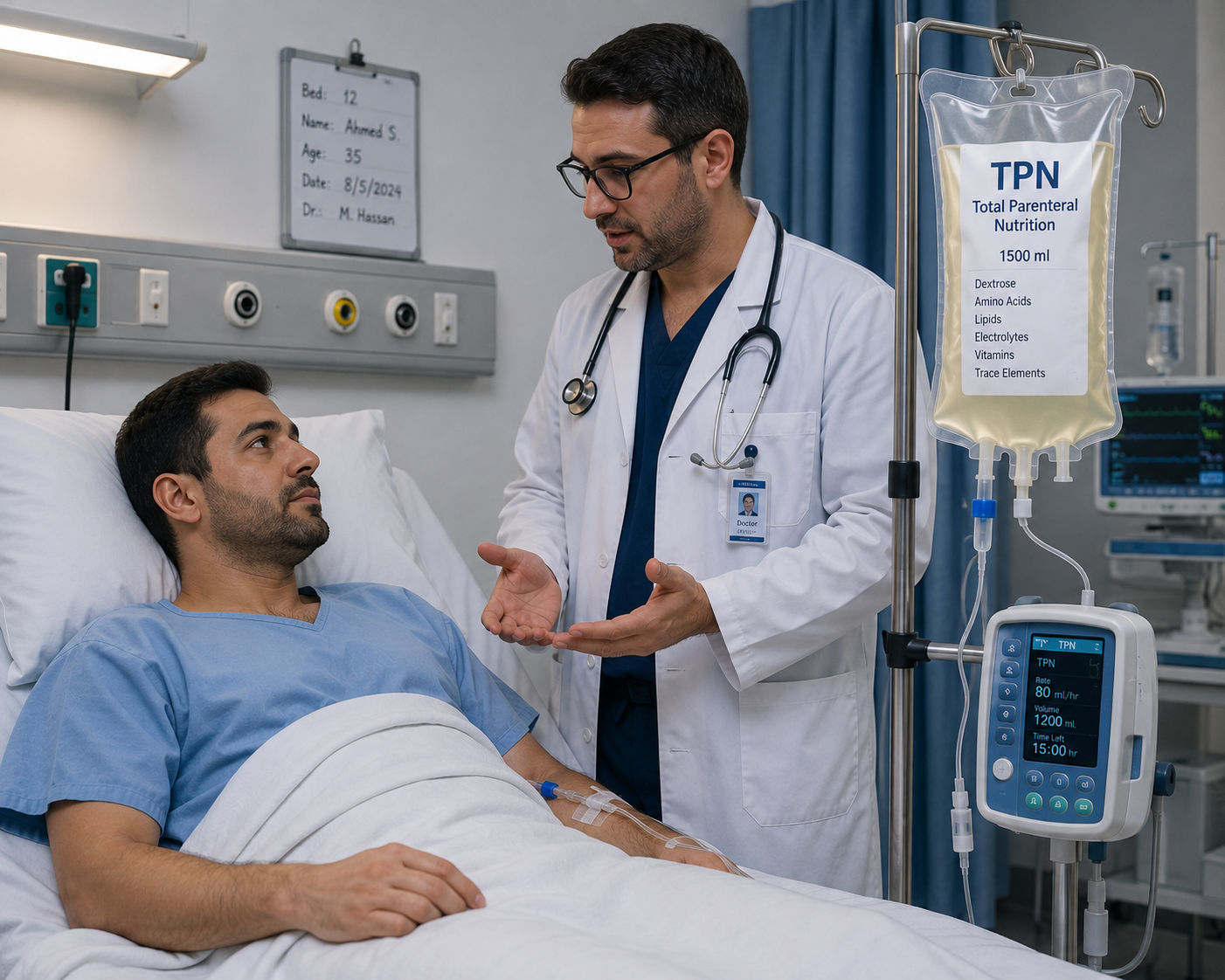 التغذية الوريدية الكاملة TPN وطريقة اعطائها